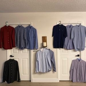 10 Ralph Lauren Polo Shirts 7 long-sleeved button downs and 3 short sleeved.